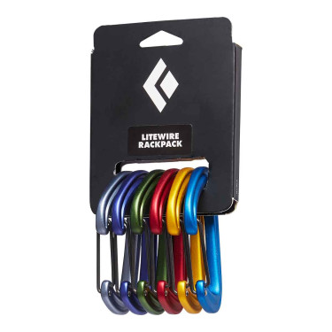 Set of 6 Black Diamond LiteWire RackPack carabiners