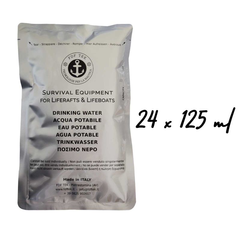 Drinking water in sachet - 5 years - 24 x 125 ml (3 L)