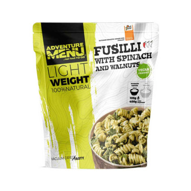 Spinach and walnut fusilli