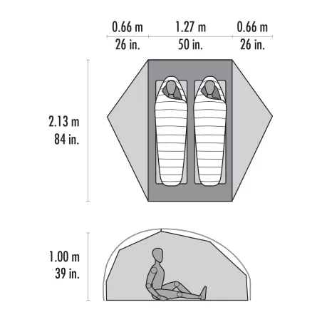 Backpacking tent MSR FreeLite 2 - 2 people