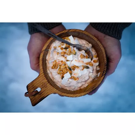 Strawberry yogurt with organic honey granola