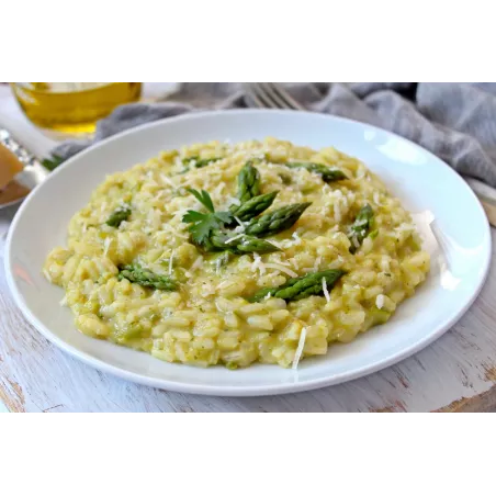 Asparagus and broccoli risotto