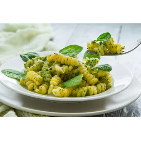 Fusilli with spinach and walnuts - Large format