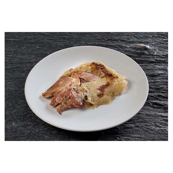 Ham on the bone with gratin dauphinois