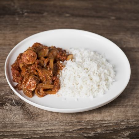 Sausage and rice rougail