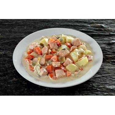 Blanquette of salmon and potatoes