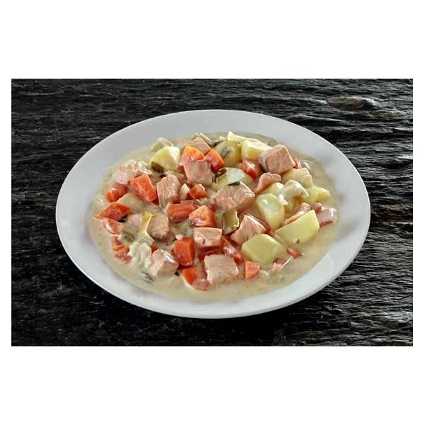 Blanquette of salmon and potatoes