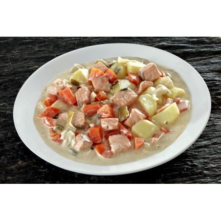 Blanquette of salmon and potatoes