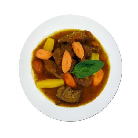 Sautéed veal, carrots with cumin