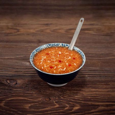 Tomato and bell pepper soup with rice