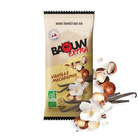 Baouw Extra organic energy bar - Vanilla, macadamia