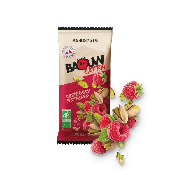 Baouw Extra organic energy bar - Raspberry, pistachio