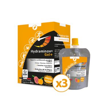 Hydraminov Gel+ - Effinov nutritionnel gel x 3 - Abricot, goyave