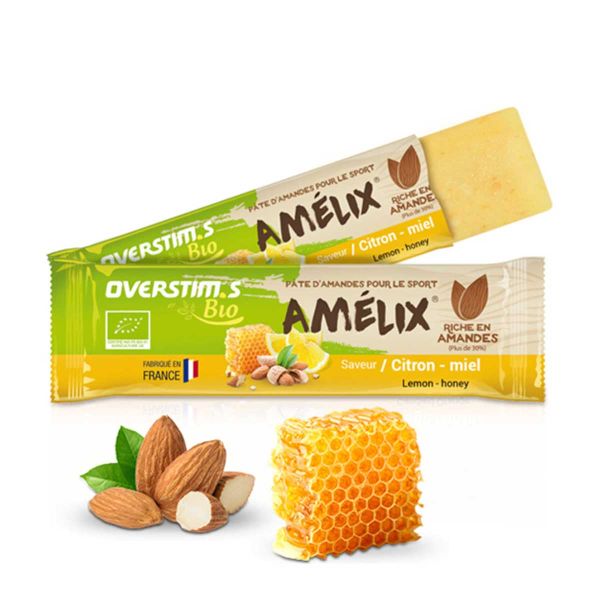 Amélix Overstim.s organic energy bar - Almond paste, lemon and honey