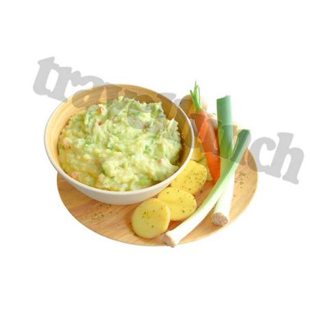 Cream of potato, leek and ham soup