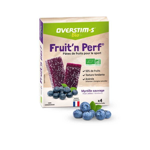 Pâte de fruits bio Overstim.s x 4 - Myrtille