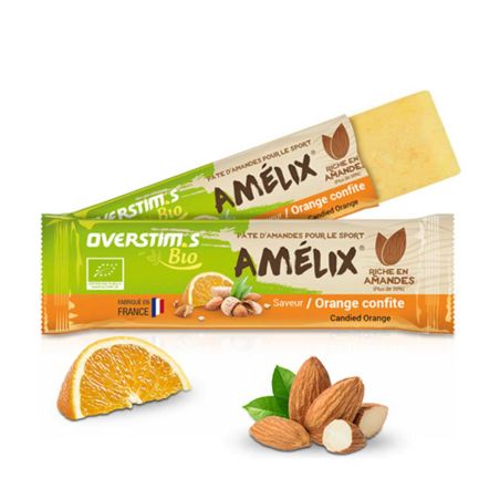 Amélix Overstim.s organic energy bar - Almond paste and candied orange