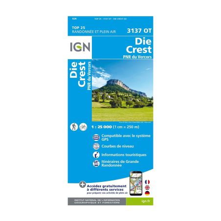 Laminated map IGN - Vercors