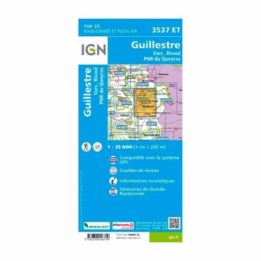 Laminated map IGN - Queyras