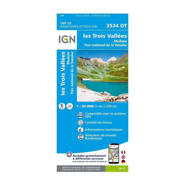 Laminated map IGN - Vanoise