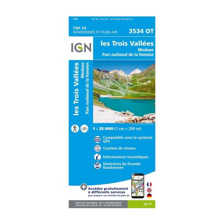 Laminated map IGN - Vanoise