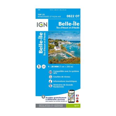 Laminated map IGN - Belle-Ile