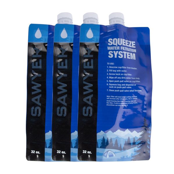 Sawyer water pouches 1 L x 3