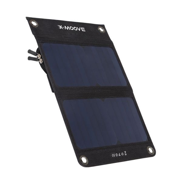 Solar panel + X-Moove Solargo Trek 10000 mAh external battery - 2 USB ports