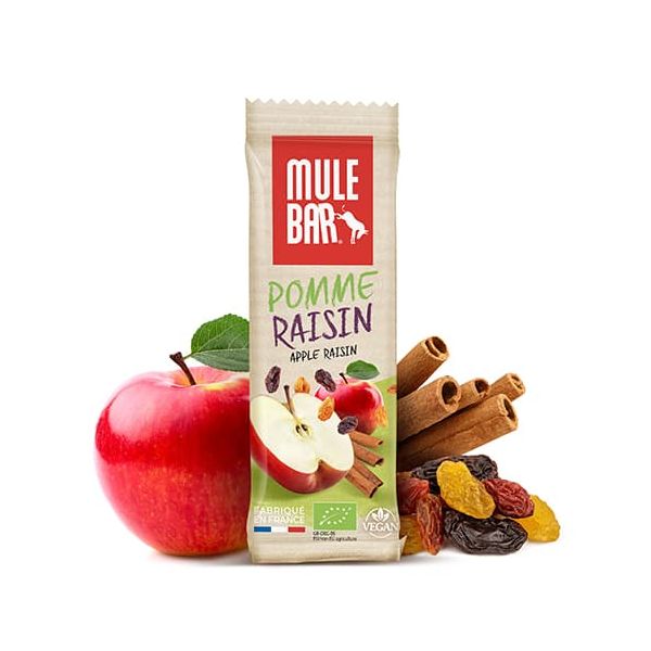 Mulebar organic energy bar - Apples, raisins and cinnamon