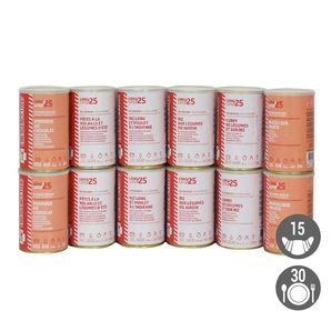 15-day survival pack - 15 Breakfasts, 30 Meals - 25-year shelf life